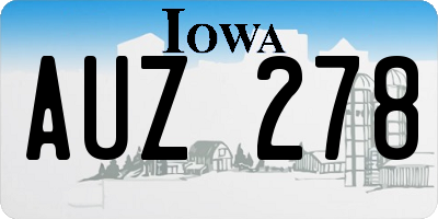 IA license plate AUZ278