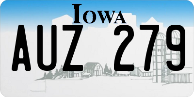 IA license plate AUZ279