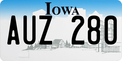 IA license plate AUZ280