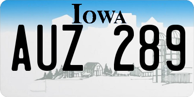 IA license plate AUZ289