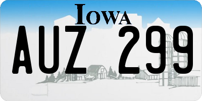 IA license plate AUZ299