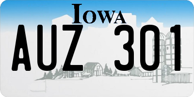 IA license plate AUZ301
