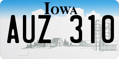 IA license plate AUZ310