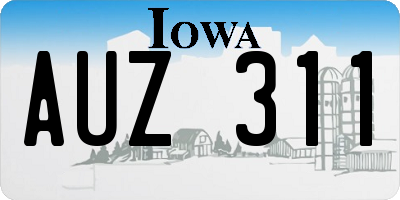 IA license plate AUZ311