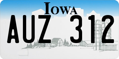 IA license plate AUZ312