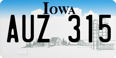 IA license plate AUZ315