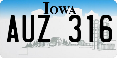 IA license plate AUZ316