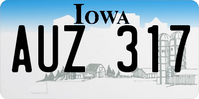 IA license plate AUZ317
