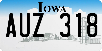 IA license plate AUZ318