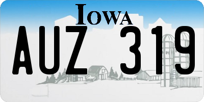 IA license plate AUZ319