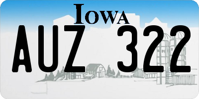 IA license plate AUZ322