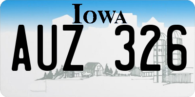 IA license plate AUZ326