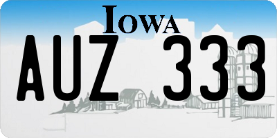 IA license plate AUZ333