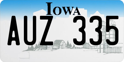 IA license plate AUZ335