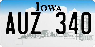 IA license plate AUZ340