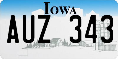 IA license plate AUZ343