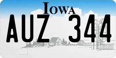 IA license plate AUZ344