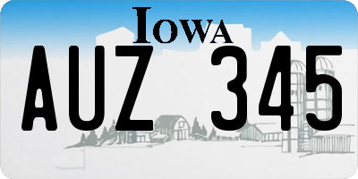 IA license plate AUZ345