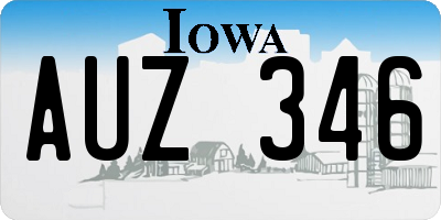 IA license plate AUZ346