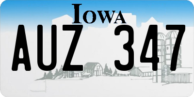 IA license plate AUZ347