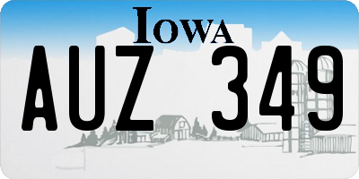 IA license plate AUZ349