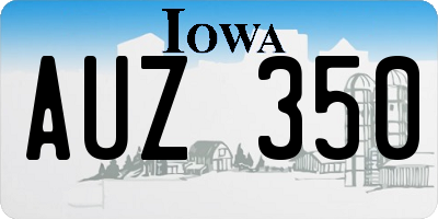 IA license plate AUZ350
