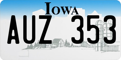 IA license plate AUZ353