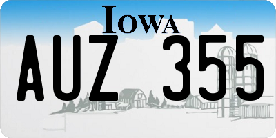 IA license plate AUZ355