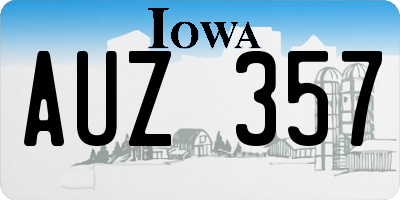 IA license plate AUZ357