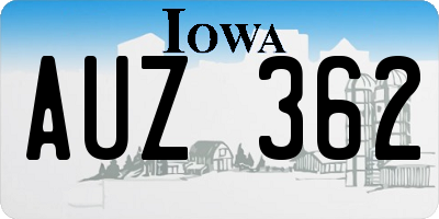 IA license plate AUZ362