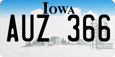 IA license plate AUZ366