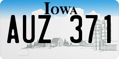 IA license plate AUZ371