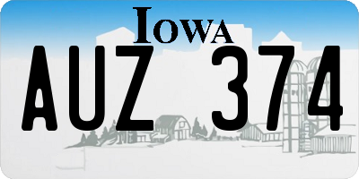IA license plate AUZ374
