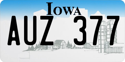 IA license plate AUZ377