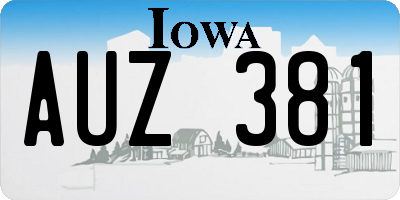 IA license plate AUZ381
