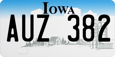 IA license plate AUZ382