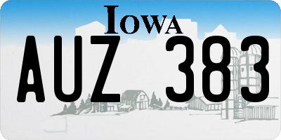 IA license plate AUZ383