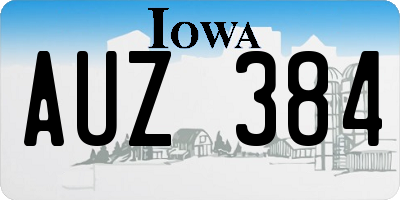 IA license plate AUZ384