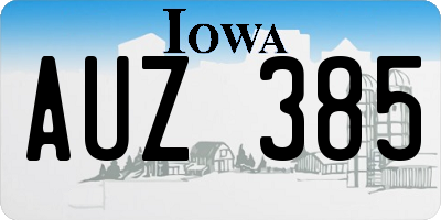 IA license plate AUZ385