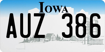 IA license plate AUZ386