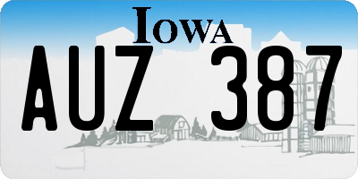 IA license plate AUZ387