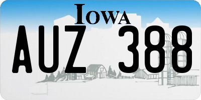 IA license plate AUZ388
