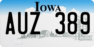 IA license plate AUZ389