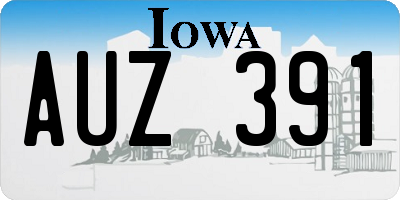 IA license plate AUZ391