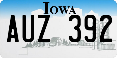 IA license plate AUZ392