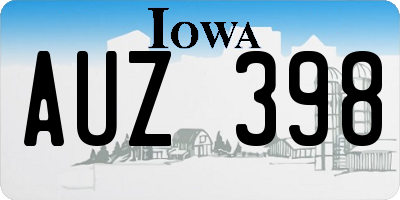 IA license plate AUZ398