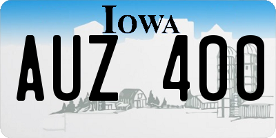IA license plate AUZ400