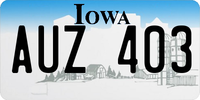 IA license plate AUZ403