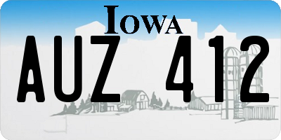 IA license plate AUZ412
