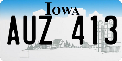 IA license plate AUZ413
